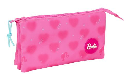 PORTATODO TRIPLE BARBIE CORAZONES 22x12x3cm