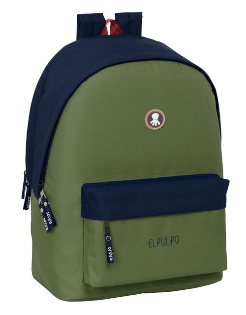 MOCHILA DOBLE PARA PORTATIL 15,6+USB EL PULPO VERDE 31x44x18cm