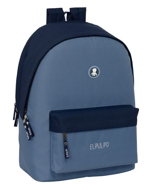 MOCHILA DOBLE PARA PORTATIL 15,6+USB EL PULPO AZUL 31x44x18cm