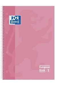 Paq/5 cuaderno espiral europeanbook1 rosa chicle a4 80h 90g. cuadricula 5x5mm microperforado