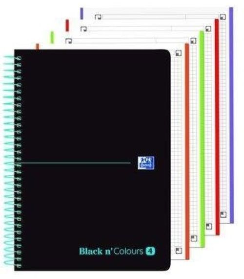 Paq/5 cuaderno espiral a4+ 160h 90g. cuad.5x5 ebook8 live&go color negro