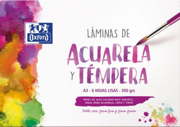 Laminas acuarela sobre liso 300g. a4 6h oxford