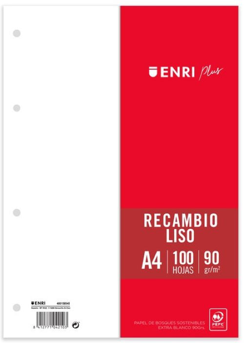 Recambio a4 4 taladros 100h 90g liso enri