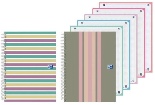 Cuaderno espiral a4+ 120h 90g. cuad.5x5 ebook5 colorblock 2 modelos surtidos