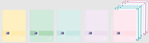 Paq/5 cuaderno espiral a4+ 120h 90g. cuad.5x5 europeanbook5 live &go colores pastel