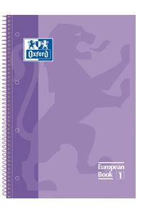 Paq/5 cuaderno espiral europeanbook1 violeta a4 80h 90g. cuadricula 5x5mm microperforado