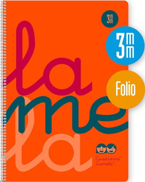 Cuaderno espiral fº 80h 90g 3mm naranja cuadrovia polipropileno fluor