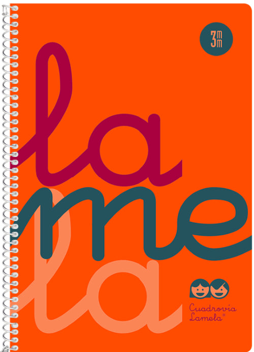 Cuaderno espiral 4º 80 hojas 90g 3mm naranja cuadrovia polipropileno flúor