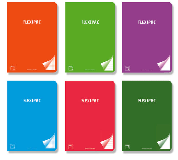 Paq/6 libreta a4 48h 90g 1horizontal c/m flexipac t.plastico