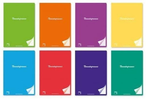 P/6 libreta grapada A4 48h 90g cuad. 4x4 c/m colores surtidos