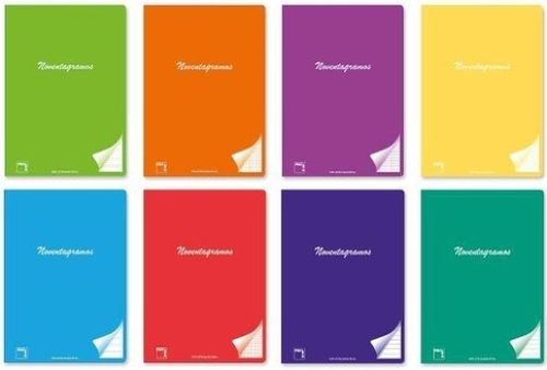 Paq/6 libreta grapada a5+ 48h 90g cuad. 4x4 c/m colores surtidos