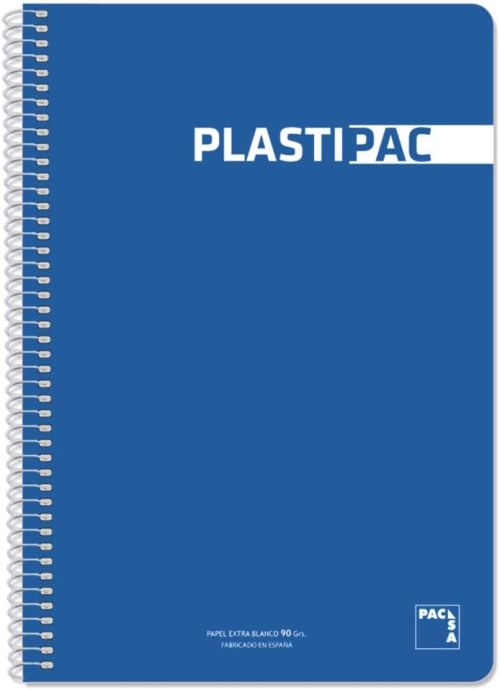 PAQ/5 BLOC Fº 80H 90G CUAD 4X4 PLASTIPAC COLOR AZUL