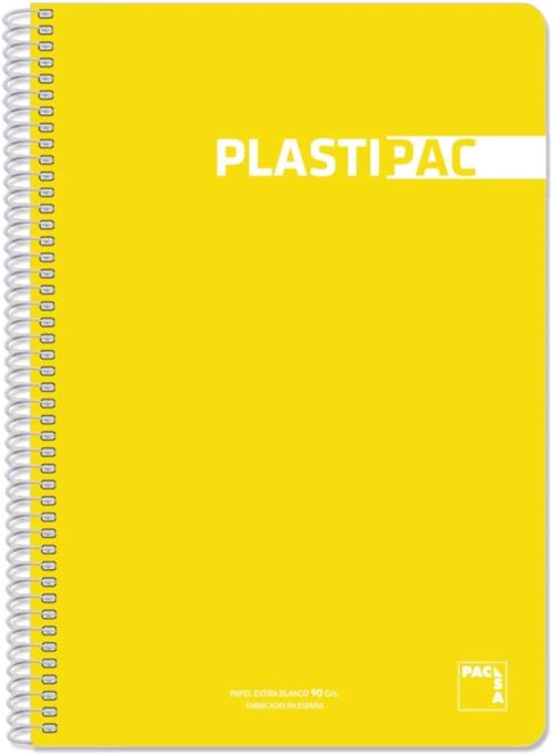 PAQ/5 BLOC Fº 80H 90G CUAD 4X4 PLASTIPAC COLOR AMARILLO