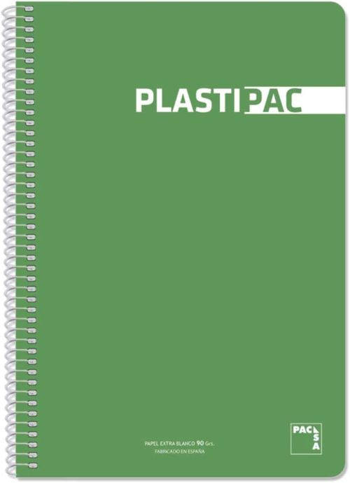 PAQ/5 BLOC Fº 80H 90G CUAD 4X4 PLASTIPAC COLOR VERDE