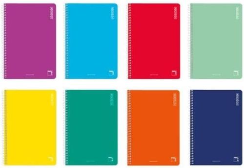 Paq/10 cuaderno espiral 4º 80h 60g. cuadricula 4x4 c/m tapa carton pacsa