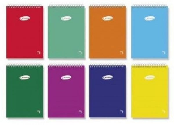 Paq/10 cuaderno espiral apaisado 16º 80h 60g. cuad.4x4 tapa carton pacsa