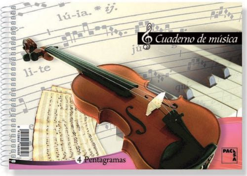 Paq/20 bloc de musica 4º 20h 4 pentagramas 80g. pacsa