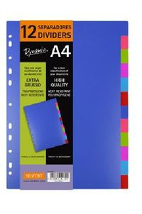 BOLSA SEPARADORES A4 EXTRA-FUERTE 12 PESTAÑAS MULTITALADRO