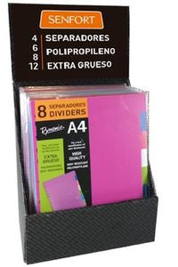 EXP 24 SEPARADORES A4 EXTRA-FUERTE SURTIDO MULTITALADRO