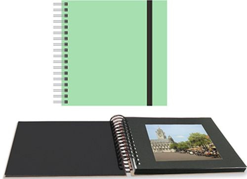 ALBUM FOTOS ESPIRAL 25X25 VERDE PASTEL
