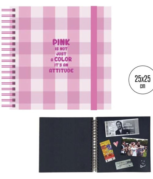 ALBUM DE FOTOS RECORDATORIO 25X25 CM PINK ATTITUDE