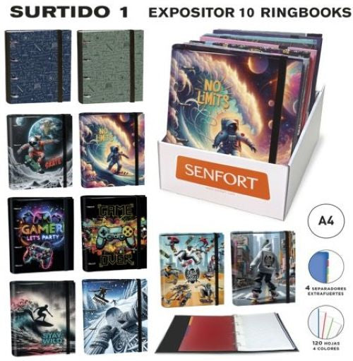 C/10 CARPEBLOCK A4 120H 4 SEPARADORES DECORADO CHICO