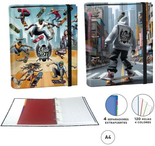 CAJA 2 CARPEBLOCKS A4 120H 4 SEPARADORES SKATE SURTIDAS