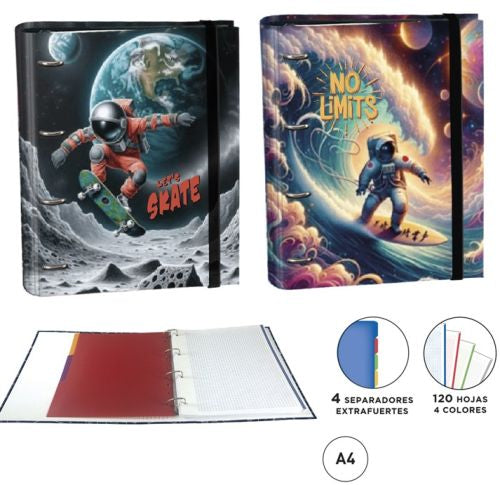 CAJA 2 CARPEBLOCKS A4 120H 4 SEPARDORES SPACE SURTIDAS