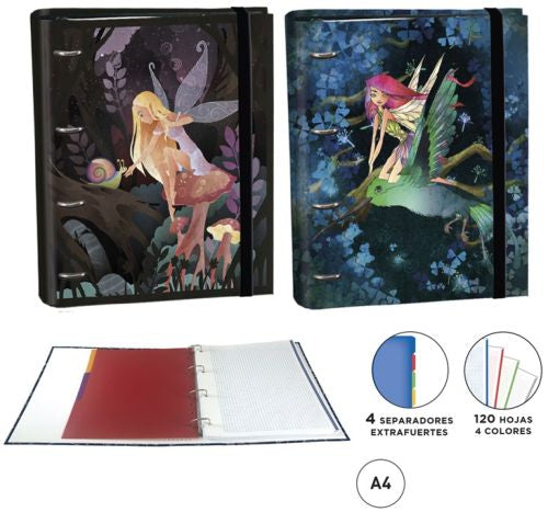 CAJA 2 CARPEBLOCKS A4 120H 4 SEPARADORES HADAS SURTIDAS