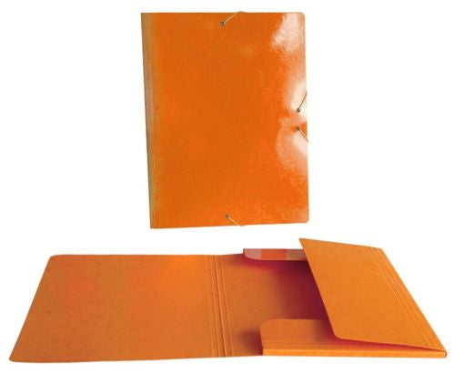 CARPETA SOLAPAS FOLIO PLASTICO BRILLO LASER NARANJA