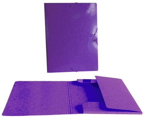 CARPETA SOLAPAS FOLIO PLASTICO BRILLO LASER MORADO