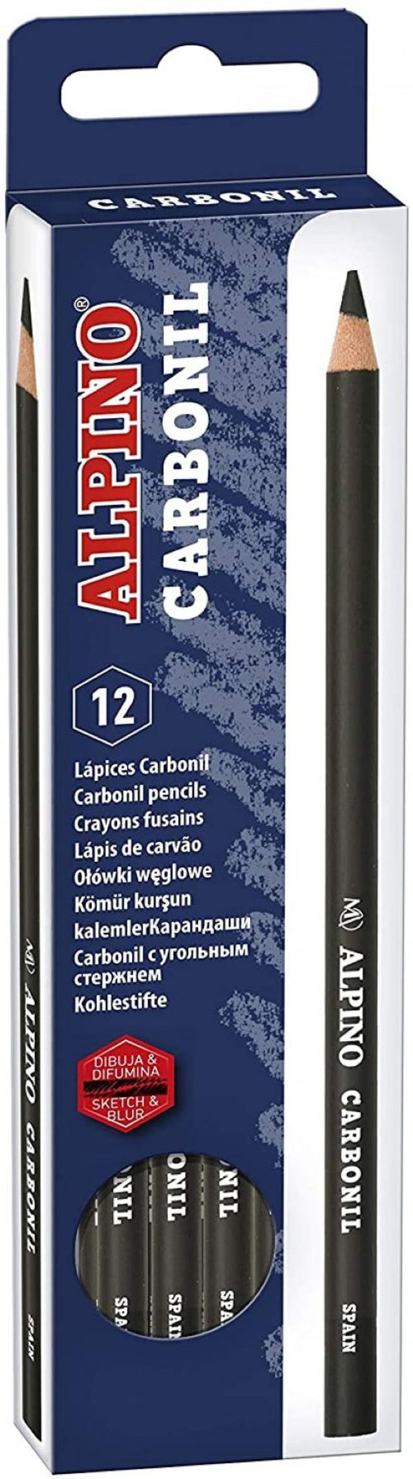 C/12 lapiz carbonil de dibujo con mina carboncillo par bocetos y dibujos