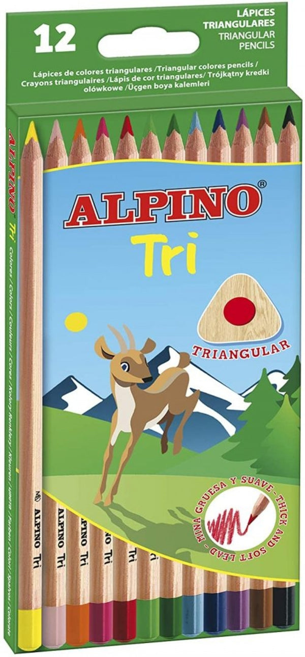 ESTUCHE 12 LAPICES DE COLORES ALPINO TRI COLORES SURTIDOS