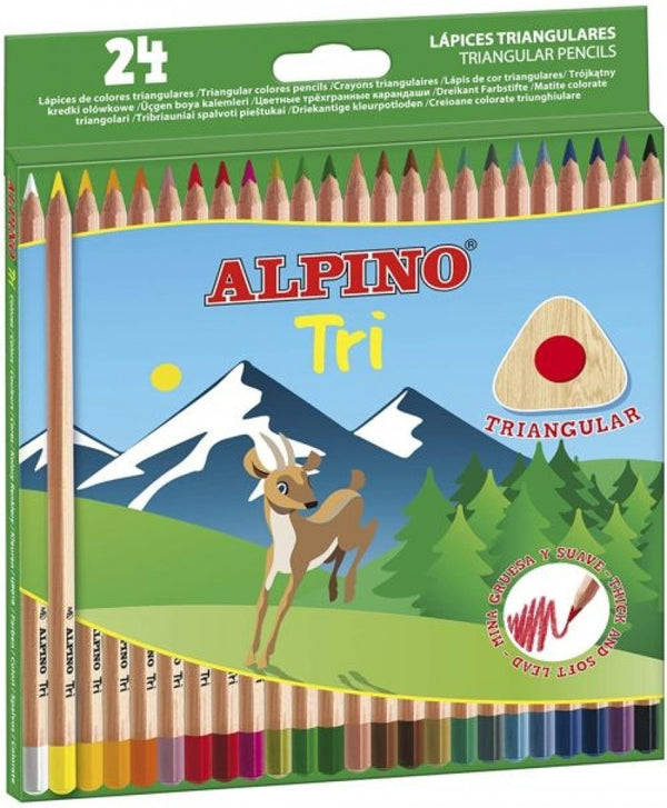 ESTUCHE 24 LAPICES DE COLORES ALPINO TRI COLORES SURTIDOS