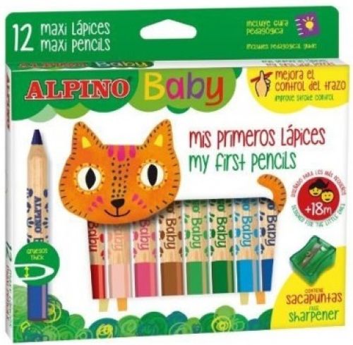 Estuche 12 lapices de colores alpino baby