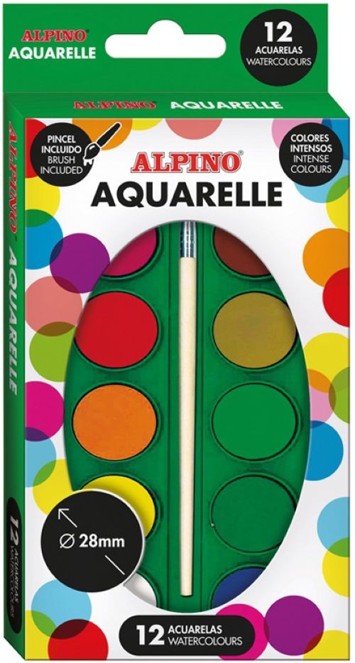 ESTUCHE 12 ACUARELAS ALPINO COLORES SURTIDOS