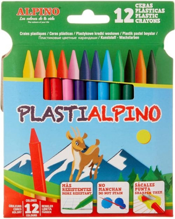 ESTUCHE 12 CERAS PLASTIALPINO DURAS SURTIDAS