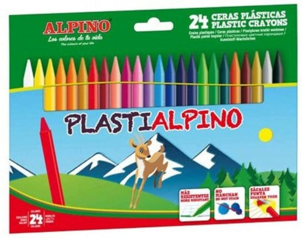 ESTUCHE 24 CERAS PLASTIALPINO DURAS SURTIDAS