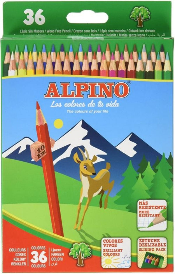 ESTUCHE 36 LAPICES COLORES ALPINO SURTIDOS