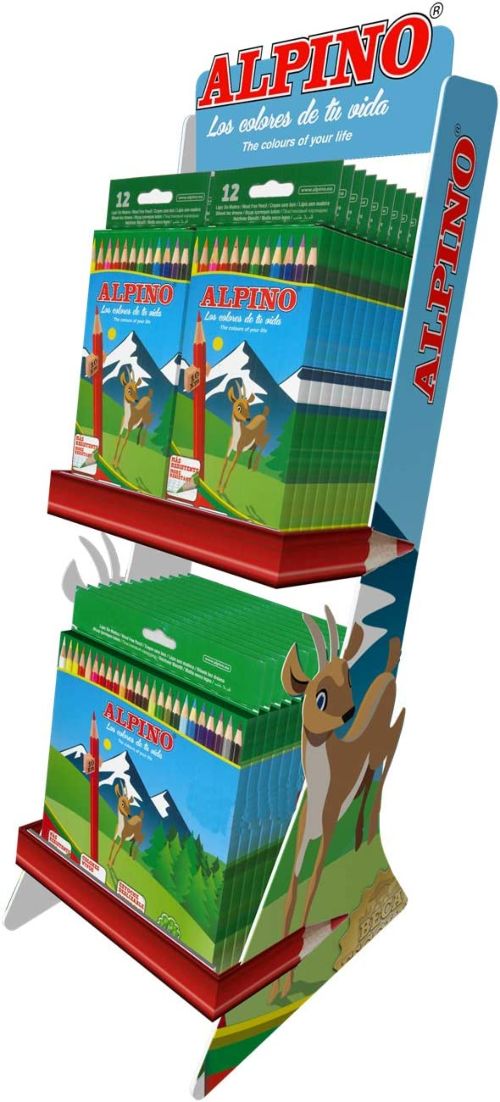 Expositor sobremesa lapices alpino + Regalo 144 lápices de grafito Junior