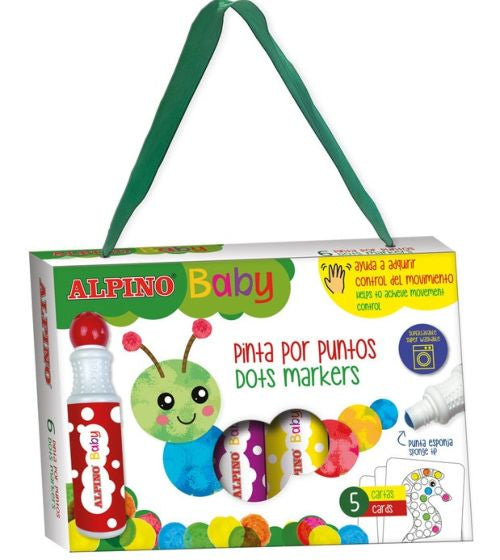 Estuche 6 rotuladores dot marker con punta esponja