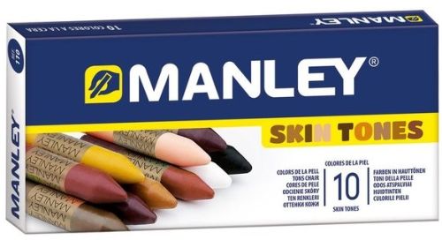 Estuche 10 ceras manley blandas skin tones colores piel