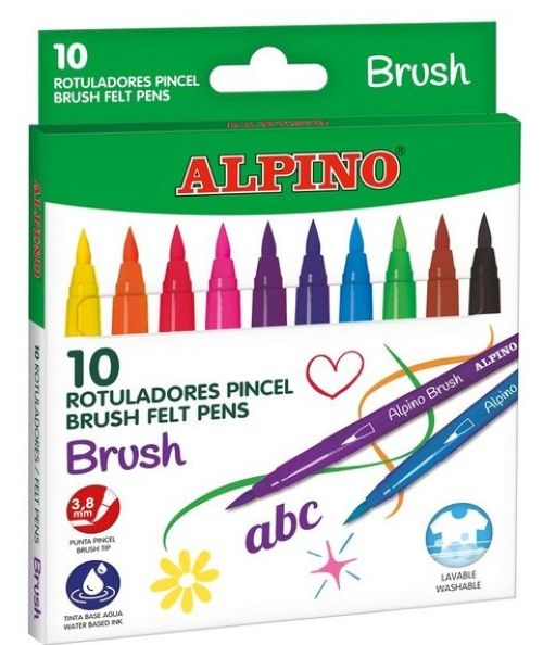 ESTUCHE 10 ROTULADORES ALPINO BRUSH PUNTA PINCEL