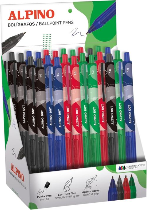 Exp 24 boligrafo retráctil alpino dot punta 1,0mm tinta color azul