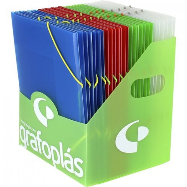 PAQ/28 CARPETA A5 GOMAS Y SOLAPAS POLIPROPILENO COLORGRAF