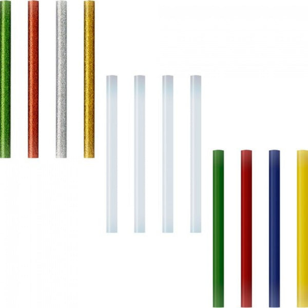 Bolsa 25 recambios barra silicona 7,5mm transparente