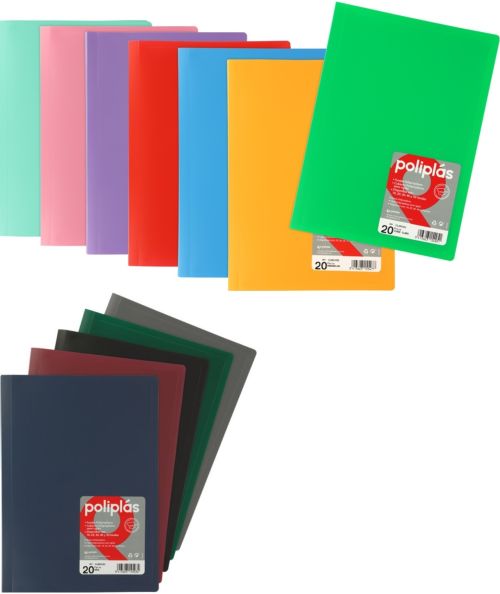 C/12 CARPETA Fº 20 FUNDAS SOLDADAS OPACAS POLIPLAS SURTIDOS