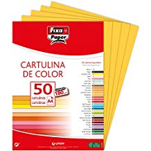 PAQ/50 CARTULINAS FIXO A4 180G. AMARILLO CANARIO
