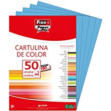 PAQ/50 CARTULINAS FIXO A4 180G. AZUL MALDIVAS