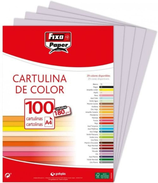 PAQ/25 CARTULINA FIXO 50X65 180 G. GRIS PERLA